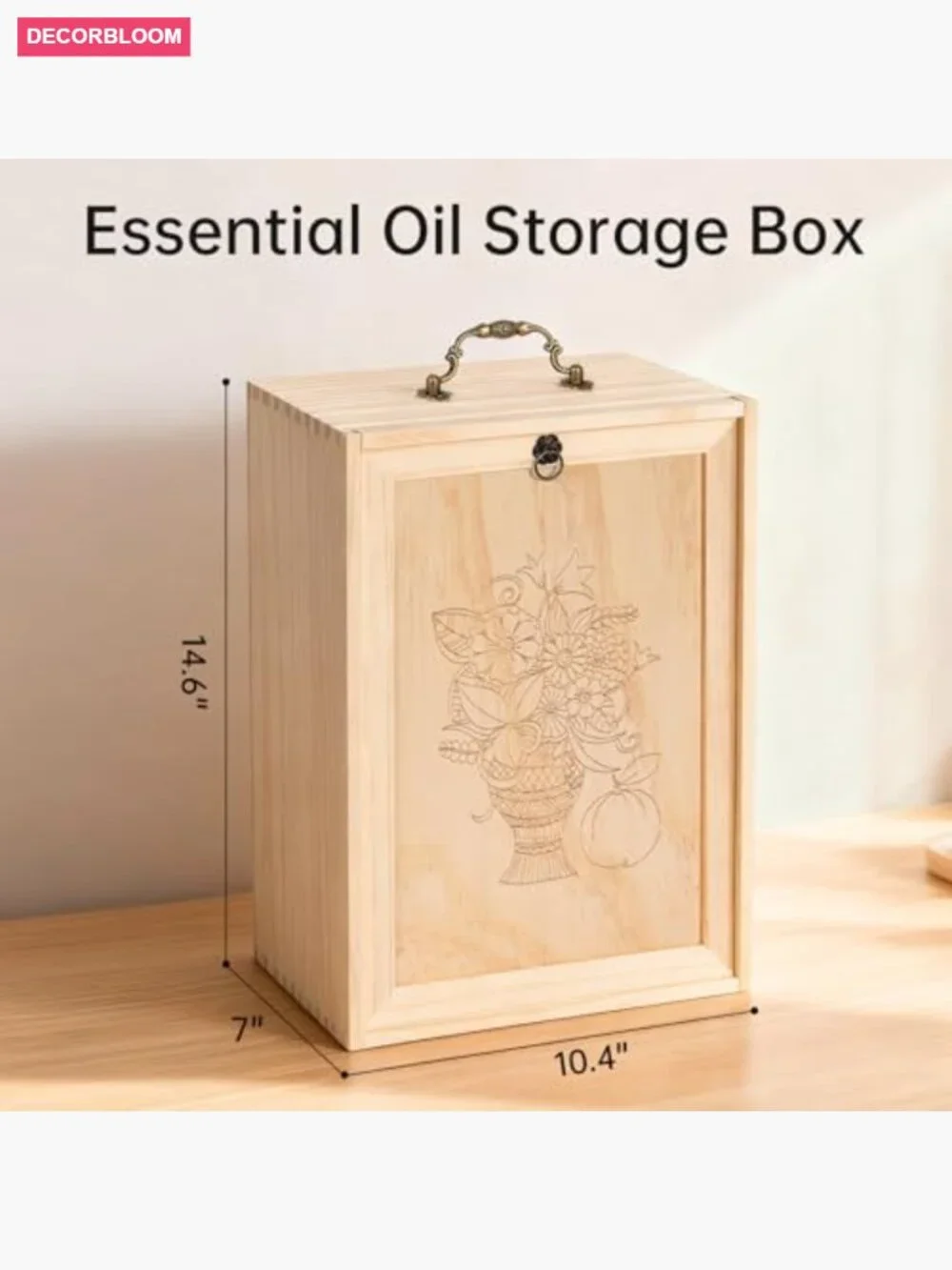 Wooden Essential Oil Storage Box Holds 112 Bottles 5-30ml